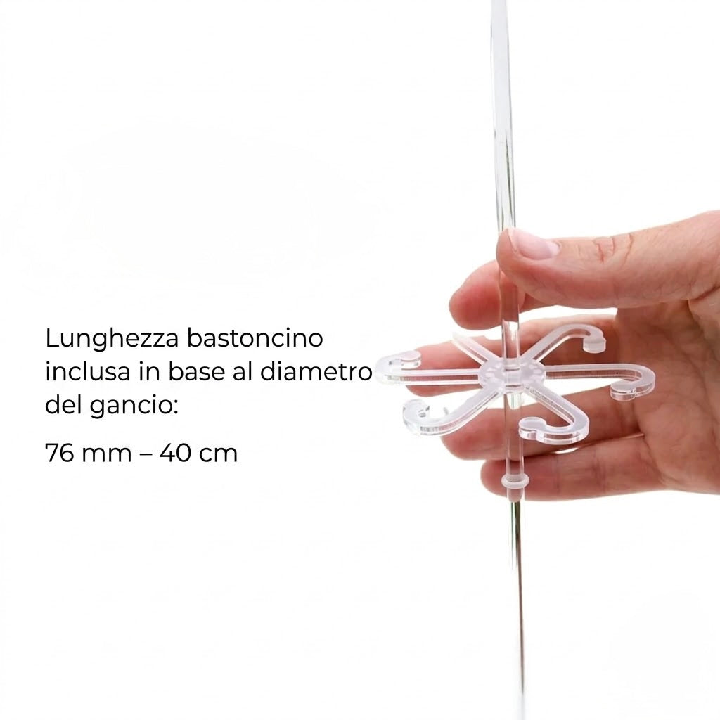 Ganci di Supporto Trasparenti per Foglie e Steli (76 mm) 🍃✨