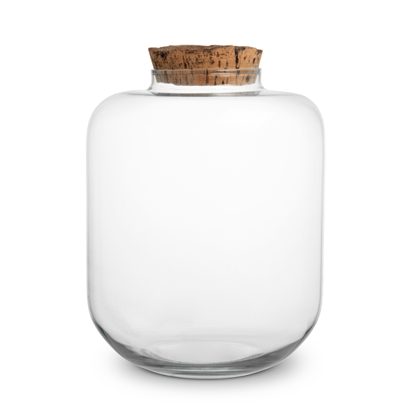 Vaso in Vetro Cilindro Cork Medium - 30x21cm con Tappo in Sughero