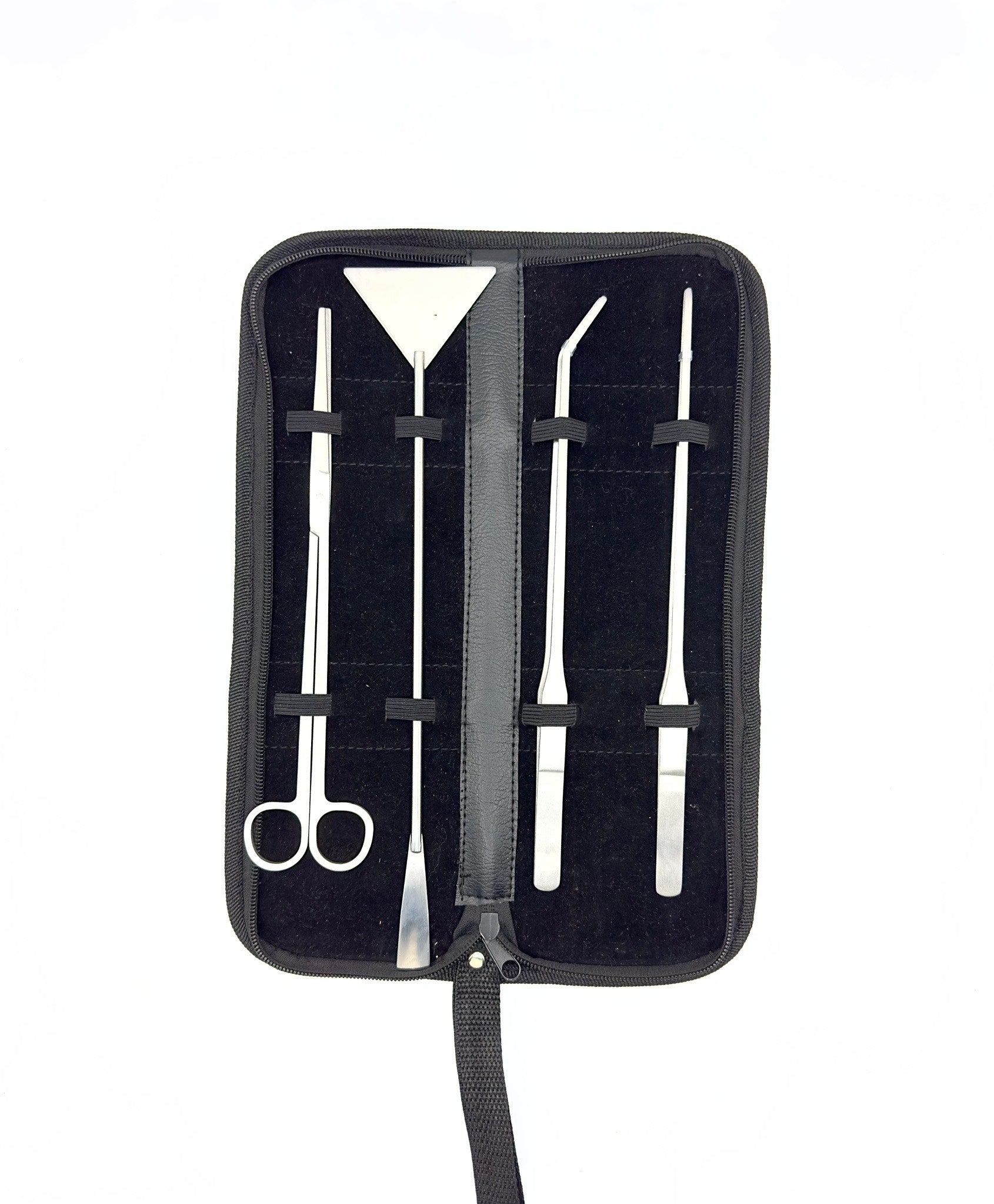 Kit Completo 4 Strumenti in Acciaio Inox con Custodia per Terrarium