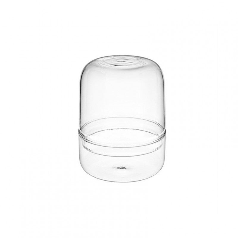 Vaso in vetro Eden Capsule Small in due pezzi di Dreaming Plants per la creazione di terrarium chiusi e composizioni con muschio, diametro 10 cm.