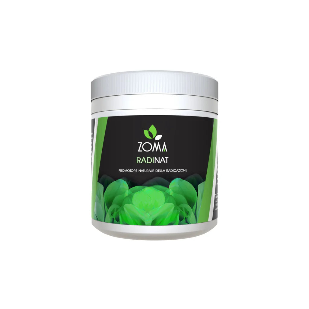 Confezione di ZOMA Radiant, biostimolante e radicante naturale con acidi umici e alghe brune per talee, germinazione e sviluppo radicale.