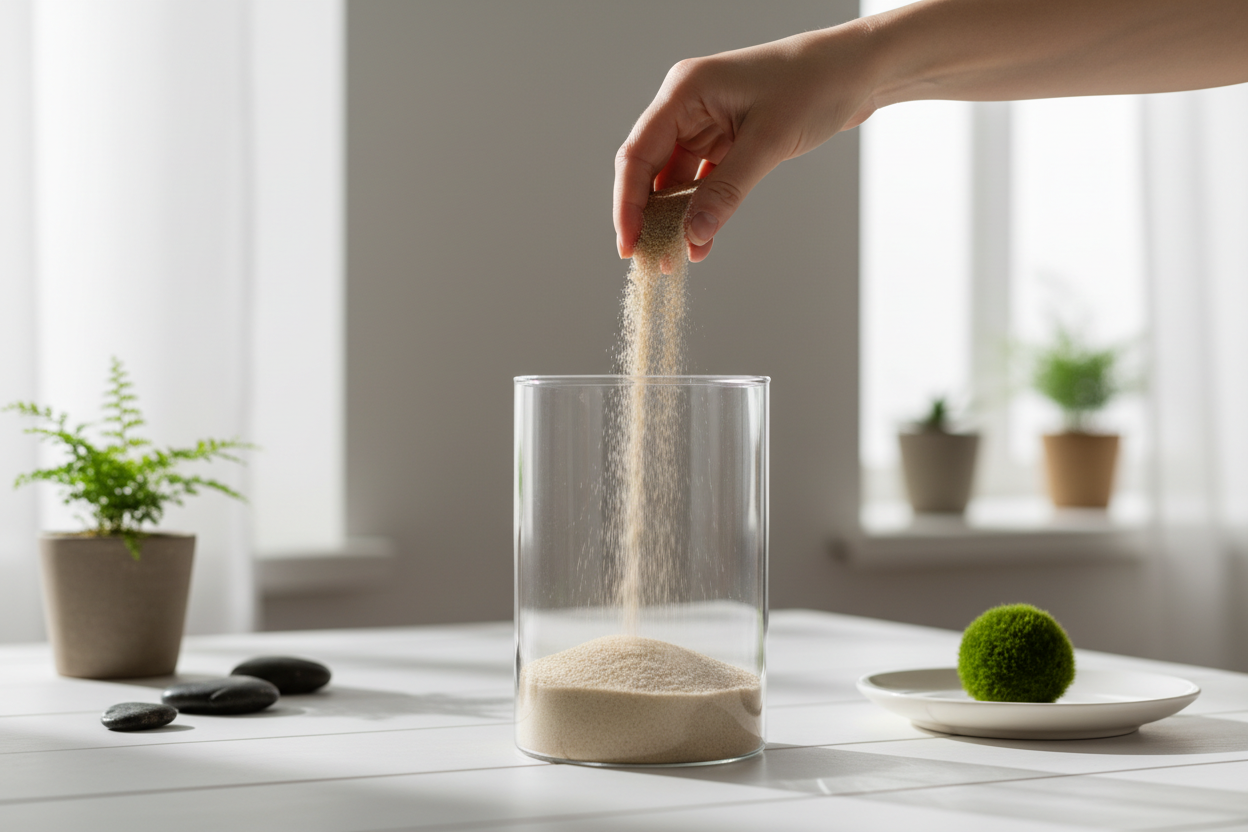 Come scegliere la ghiaia e le decorazioni giuste e sicure per abbellire il contenitore in vetro del tuo marimo.