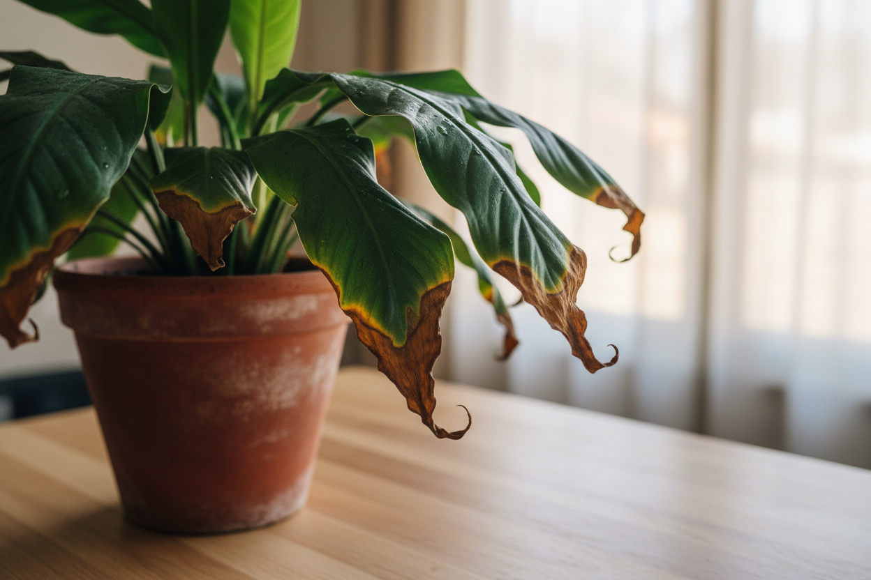 Perché le punte delle foglie diventano marroni? Cause e soluzioni