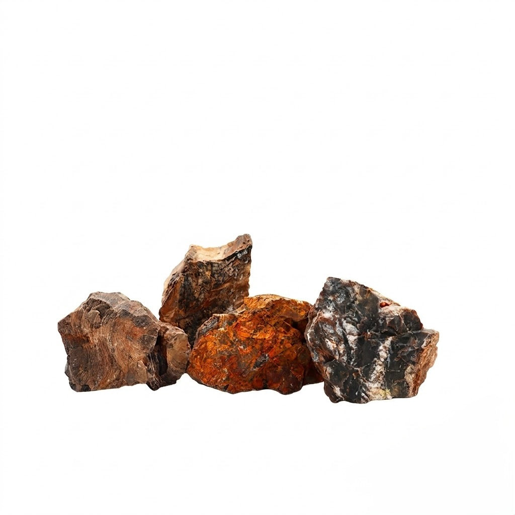 Roccia in legno pietrificato Petrified Stone con venature stratificate per allestimenti di acquari e terrari.