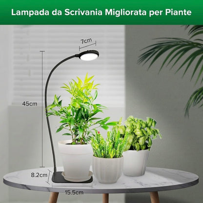 Lampada LED da Coltivazione da Tavolo con Base e Timer SANSI (12W - Spettro Completo per Piante e Terrarium) 💡🌱✨