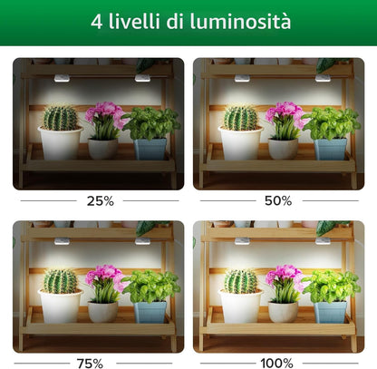 Lampada LED da Coltivazione Adesiva a 2 Teste SANSI (10W - Spettro Completo per Scaffali e Terrarium) 💡🪴✨