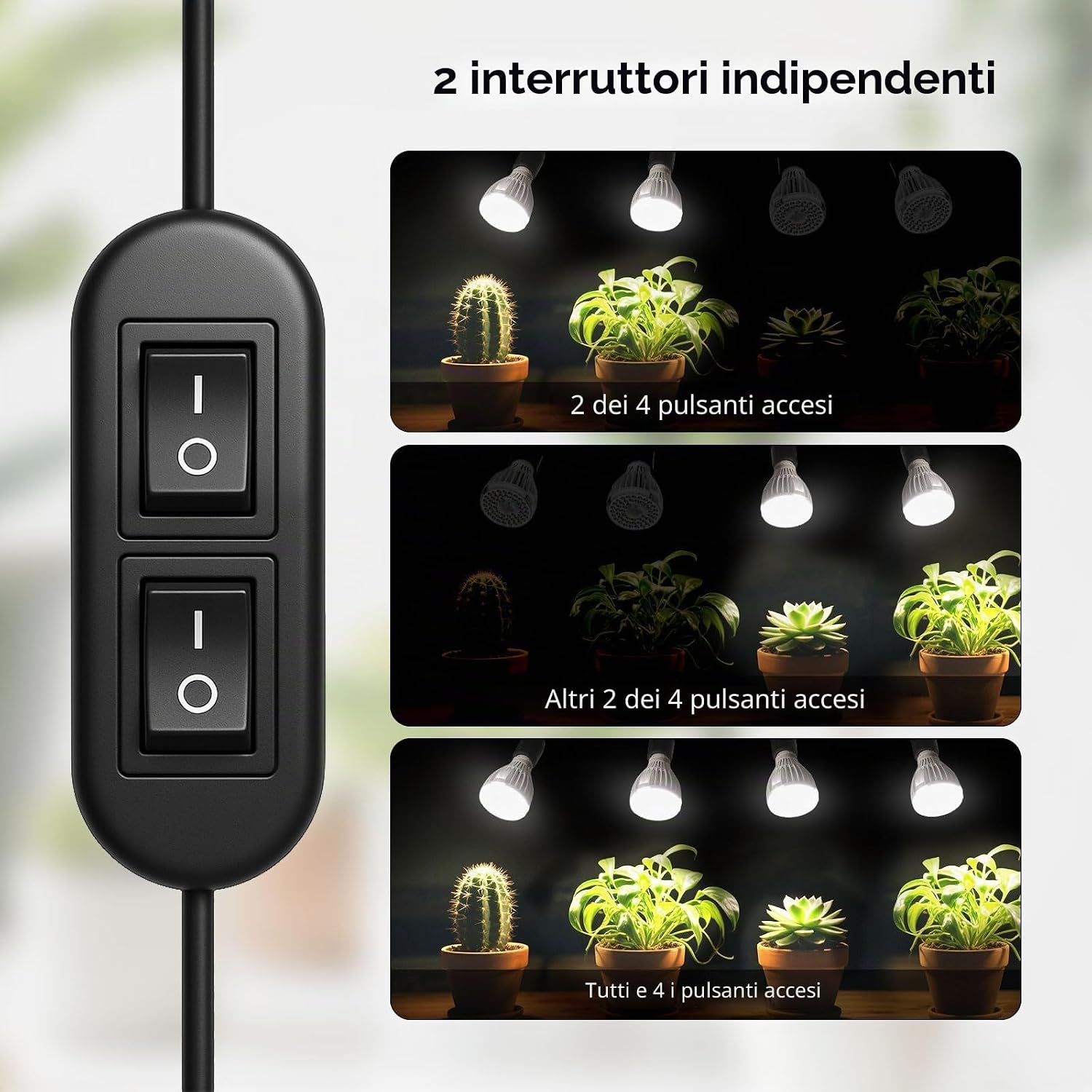 Lampada LED da Coltivazione Multitesta con Treppiede da Pavimento SANSI (120W - Spettro Completo + 660 nm) 💡🌿✨