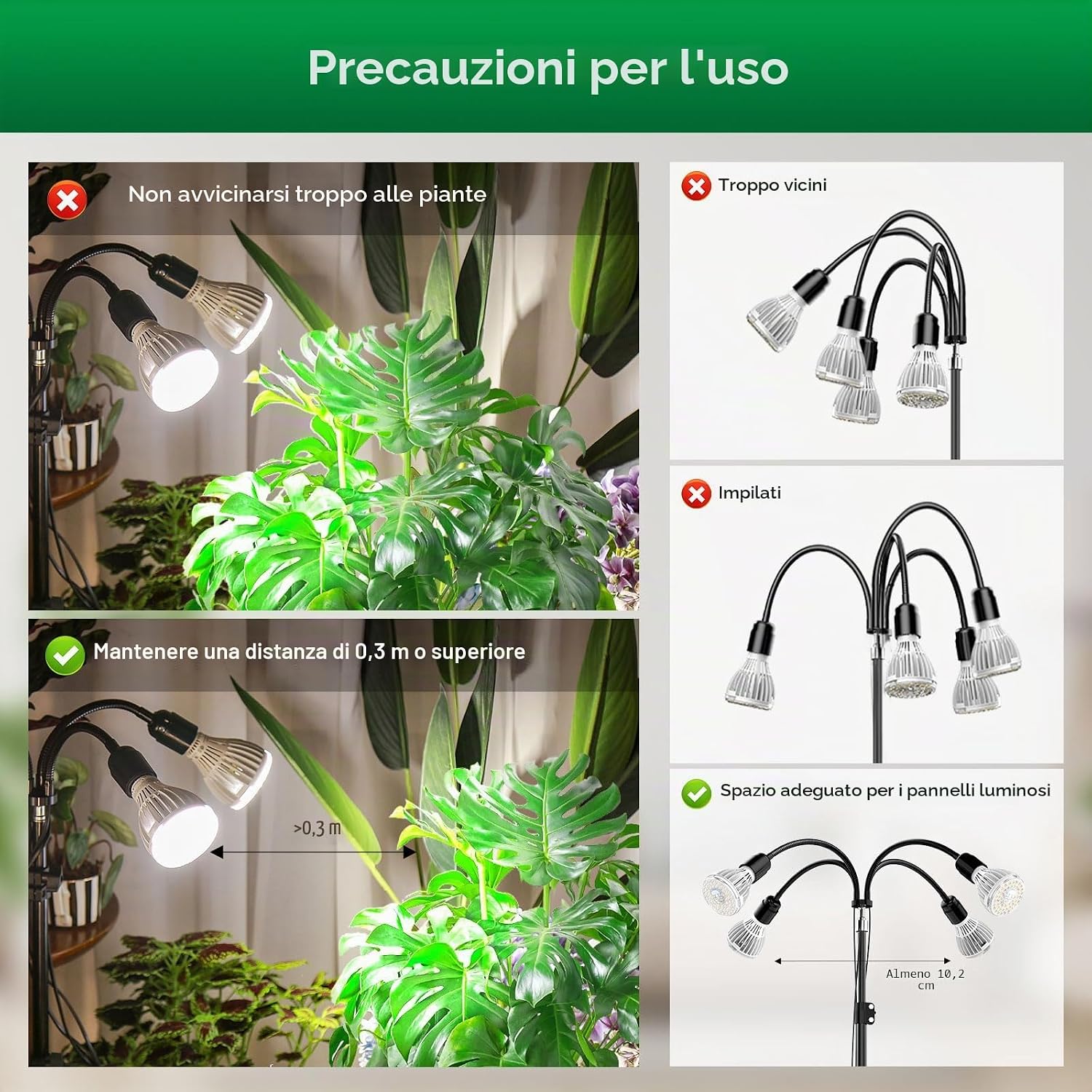 Lampada LED da Coltivazione Multitesta con Treppiede da Pavimento SANSI (120W - Spettro Completo + 660 nm) 💡🌿✨