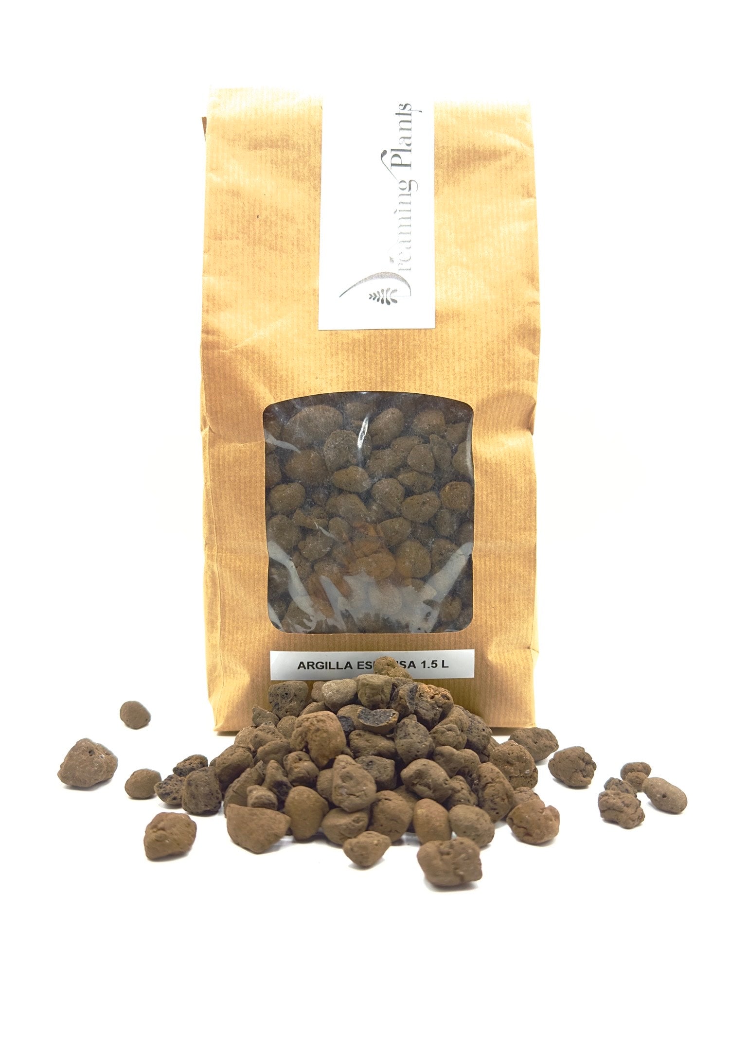 Sfere di argilla espansa Dreaming Plants da 1,5 litri, utilizzate come strato di drenaggio fondamentale sul fondo di terrarium chiusi per prevenire il marciume radicale.