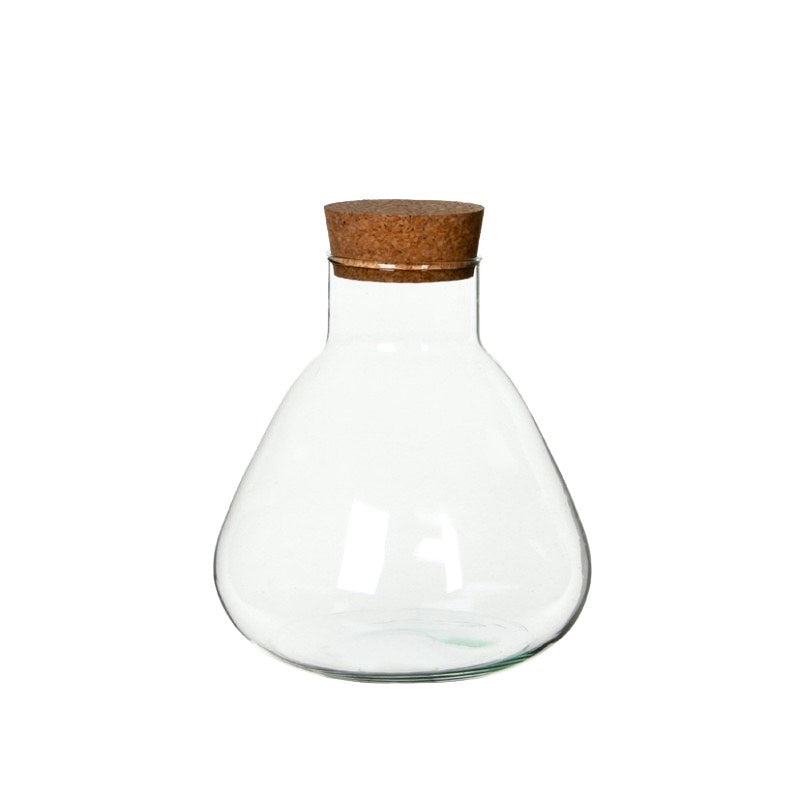 Vaso in vetro Venus Medium Dreaming Plants con tappo in sughero naturale, forma a ampolla capiente per l&