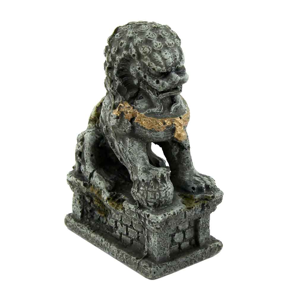 Decorazione per acquario e terrario raffigurante un leone guardiano cinese taglia S realizzata in materiale atossico.