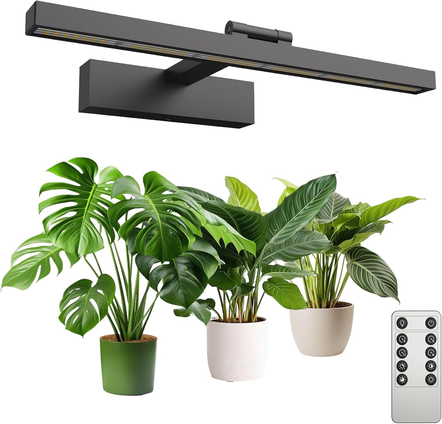 Lampada LED da parete per coltivazione SANSI 35W orientabile a 90° con telecomando, timer, dimmer e luce naturale 4000K CRI 95+ Dreaming Plants.