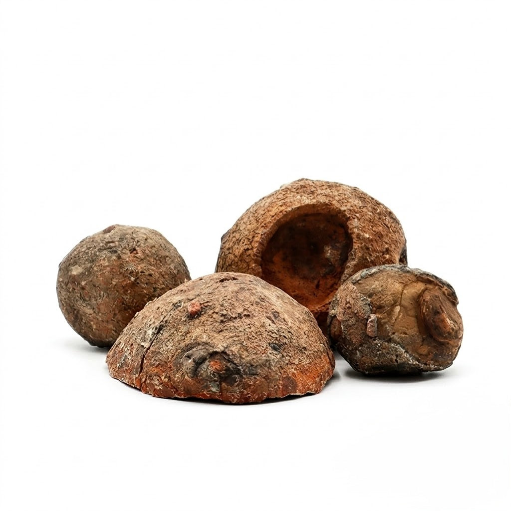 Roccia naturale Uova di Dinosauro con texture levigata e forme tondo-ovali per allestimenti di aquascaping, acquari e terrari.