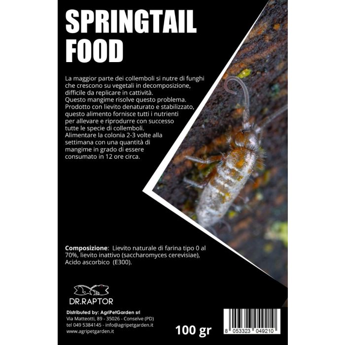Confezione di Springtail Food da 100g di Dreaming Plants, cibo specifico per l&