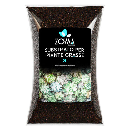 Confezione di substrato per piante grasse e succulente ZOMA Garden di Dreaming Plants con il 50% di akadama, lapillo e torba baltica.